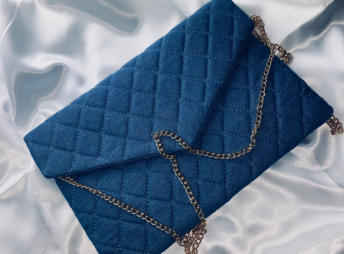 Quilted Denim Clutch – Glam Babe Boutique